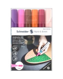 Flomaster Schneider, akrilni marker, Paint-It 320, 4 mm, intenzivne boje 6/1
