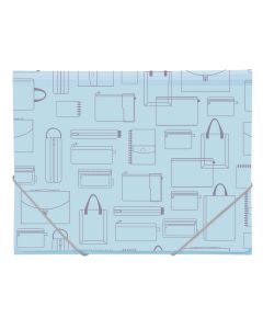 Fascikl s klapnama i gumicom PP A4, Foldermate Vintage 61718 plavi