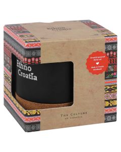 Šalica keramička Ethno Croatia crna, 300 ml, 241928-EC