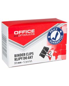 Kvačice za papir Office products 51 mm, 12/1, crne
