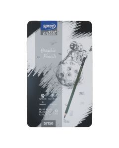 Set grafitnih olovaka Spree, 8B-5H, 12/1, u metalnoj kutiji