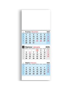 Kalendar zidni NN trodijelni 2026.
