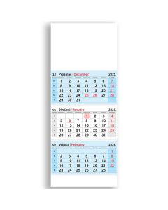 Kalendar zidni NN trodijelni preklopni 2026.