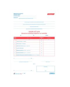 TZ OBRAČUN ČLANARINE TURISTIČKOJ ZAJEDNICI (Obrazac TZ); Komplet 2 lista, 21 x 29,7 cm