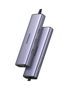 UGREEN 6-portni USB-C HUB USB-C 3×USB-A 3.0, 1×HDMI,1×RJ45,1×USB-C PD, sivi