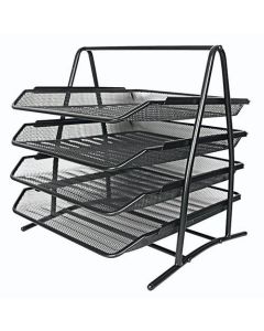 Stalak za spise sa 4 ladice, F58-4, žičani crni