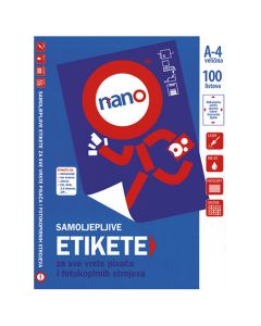 Etikete za laserske i ink-jet pisače, za diskete Nano, N-51, 70x67,7 mm, 100/1