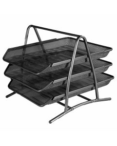 Stalak za spise s 3 ladice, žičani, crni , 350 x 280 x 270mm