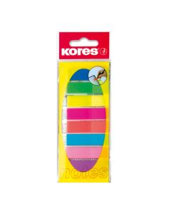 Blok zastavice samoljepljive 12 x 45 mm 25 zastavica 8 neonskih boja Kores