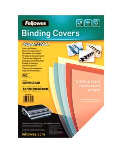 Folije PVC za spiralni uvez A3 200 mic 100/1 prozirna, Fellowes