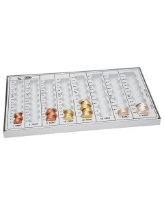 Uložnica za kovanice za Eure, 333x183x31mm, kapacitet: EUR 246.40, svjetlosiva