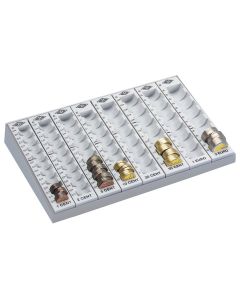 Uložnica za kovanice za Eure, 279x188x48mm, Kapacitet: EUR 256.20, svjetlosiva