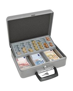 Kasa ručna Wedo s uložnicom za 137,60 eurokovanica, 30x24x9 cm, siva