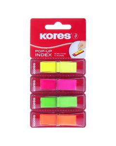 Blok zastavice samoljepljive 12 x 45 mm, 40 zastavica, 4 boje, Kores