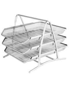 Stalak za spise s 3 ladice, žičani, srebrni , 350 x 280 x 270mm, JS 2001
