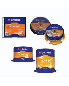 DVD-R Verbatim 4,7 GB/120 min 16x, spindle, 100/1, 43549
