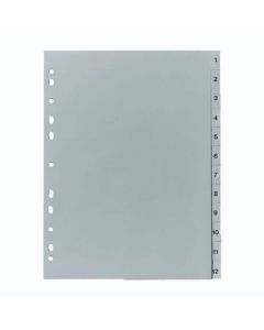 Pregrada plastična A4, 1-12, Herlitz, siva