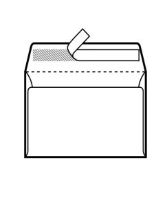 Kuverte 125x176 mm B6-BB strip, bijela