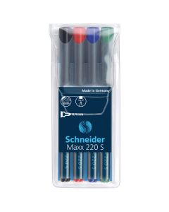 Flomaster Schneider, permanent marker, OHP Maxx 220 S, 0,4 mm, set od 4 boje, PVC etui