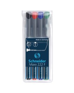 Flomaster Schneider, permanent marker, OHP Maxx 222 F, 0,7 mm, set od 4 boje, PVC etui