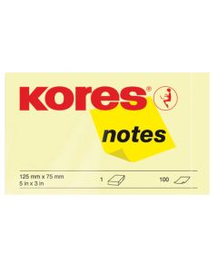 Blok samoljepljivi 125 x 75 mm, 100 listića, žuti, Kores
