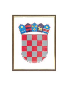 Grb Republike Hrvatske drveni okvir, 21x30 cm
