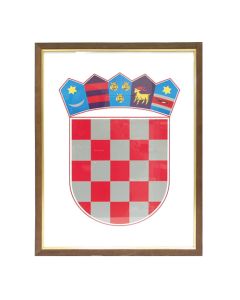 Grb Republike Hrvatske drveni okvir, 30x40 cm