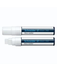 Flomaster Schneider, Deco Marker Maxx 260, tekuća kreda, 2-15 mm, bijeli