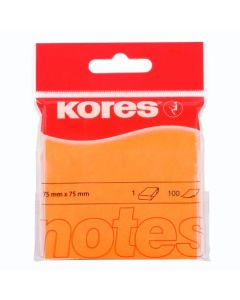 Blok samoljepljivi 75 x 75 mm, 100 listića, neon narančasti, Kores