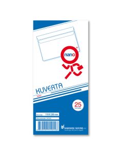 Kuverte 110x230 mm ABT latex, bijela, 25/1