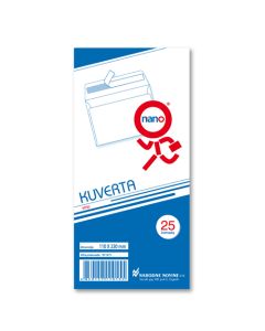 Kuverte 110x230 mm ABT strip, bijela, 25/1