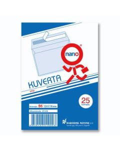 Kuverte 125x176 mm B6-5 strip, plave, 25/1