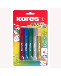 Ljepilo glitter 10,5 ml. 5 boja Kores