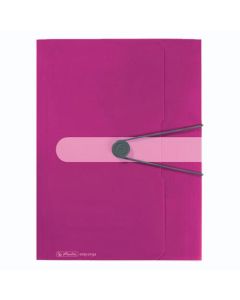 Fascikl s klapnama i gumicom PP A4, Easy orga to go, Herlitz, rozi