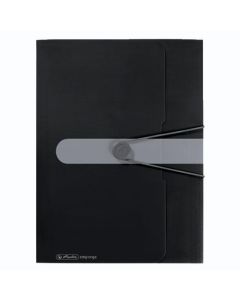 Fascikl s klapnama i gumicom PP A4, Easy orga to go, Herlitz, crni