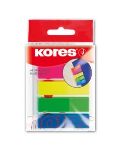 Blok zastavice samoljepljive 12 x 45 mm 25 zastavica 5 neonskih boja Kores