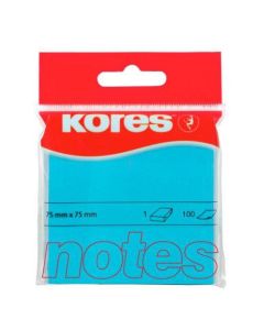 Blok samoljepljivi 75 x 75 mm, 100 listića, neon plavi, Kores