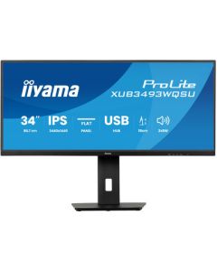 IIYAMA 34" XUB3493WQSU-B6 UWQHD (3440×1440) IPS 21:9, 120Hz, 400cd/m2, 1000:1, 1ms, 2×HDMI/DP, 2×USB-C/2×USB-A, HAS 150mm, zvučnici, crni