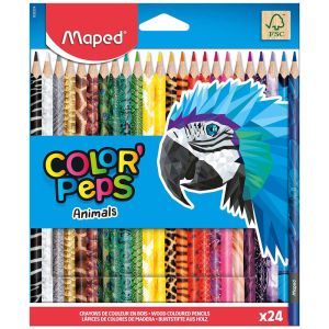 Bojice drvene Maped Color'Peps Animals trobridne 24/1 MAP832224