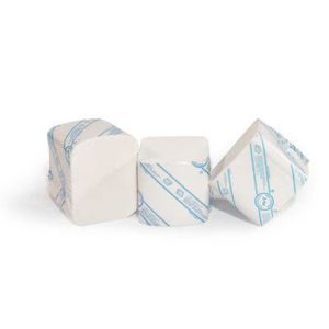 Papir toaletni u listićima 21x10 cm, 200/1, V preklop, 2-sl, bijeli, celuloza, otisnut, međusobno spojen tekućim ljepilom, NORD
