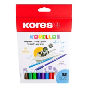 Flomasteri školski Kores Korellos fine tip 12/1