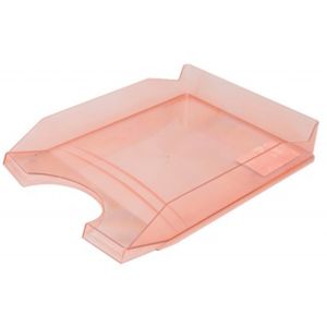 Ladica za spise, PVC, crvena prozirna, Office products