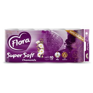 Papir toaletni u roli, troslojni, Flora Super Soft kamilica, 10/1