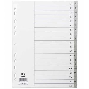 Pregrada plastična A4, PP, A-Z, Q-Connect, 20 listova, 120 mic, siva