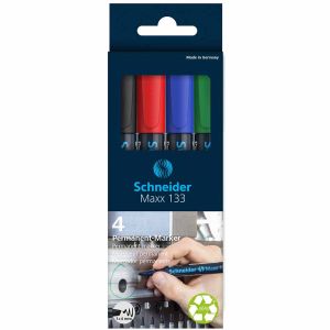 Flomaster Schneider, permanent marker, Maxx 133, 1-4 mm, set od 4 boje, PVC etui