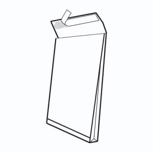 Vrećice 250x353X40 mm križno dno B4/4 BB strip, bijela 140 g/m2; otvor na užoj strani