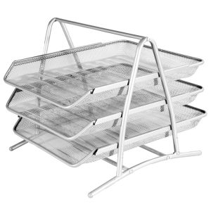 Stalak za spise s 3 ladice, žičani, srebrni , 350 x 280 x 270mm, JS 2001